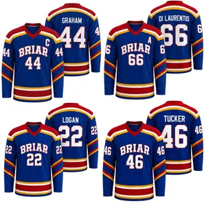 Briar University Hawks  Graham, Logan, Logan, Di Laurentis  Football Jersey, Blue Red White Off Campus Series, Perfect Gift for Booktok Hockey Romance Fan