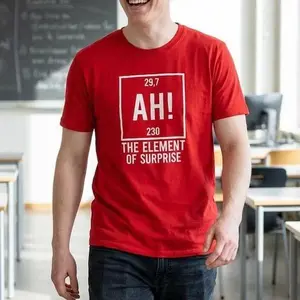 Project Hail Mary AH! Element of Surprise Ryland Grace Red T-Shirt Chemistry Joke Tee, Graphic Tee