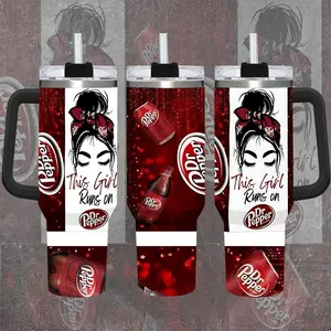 [Dr Pepper] “This Girl Runs On Dr Pepper” 20oz & 40oz Tumbler With Handle – Anime Gaming Stainless Steel Cup, Insulated Iced Coffee Mug, Aesthetic Design, Trendy Drinkware, Daily Use, Gift Idea, Fan Favorite, Gift For Otaku & Anime Fans