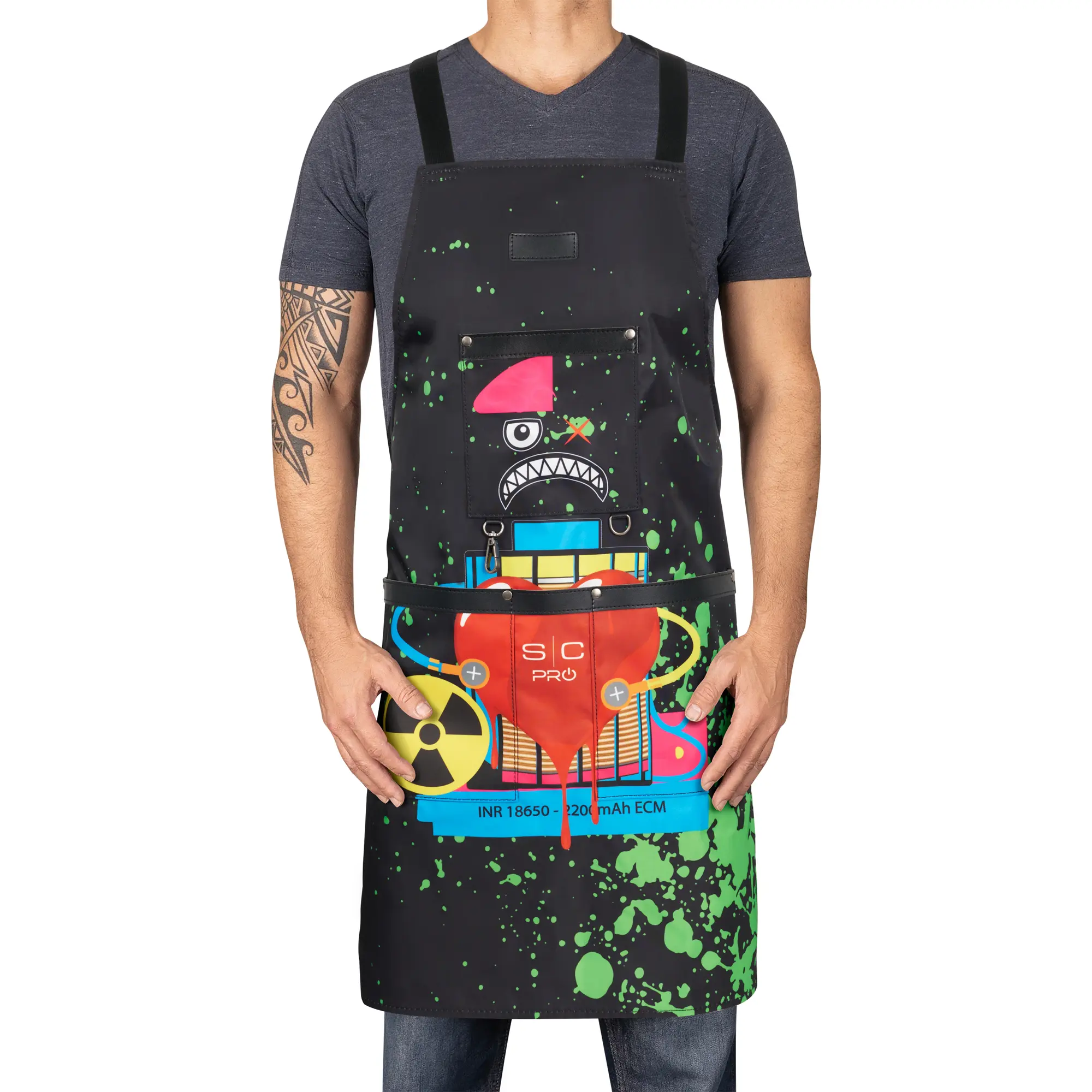 StyleCraft Professional Heavy Weight Waterproof Barber or Salon Hair Cutting Apron with Cross Back Strap and Pockets