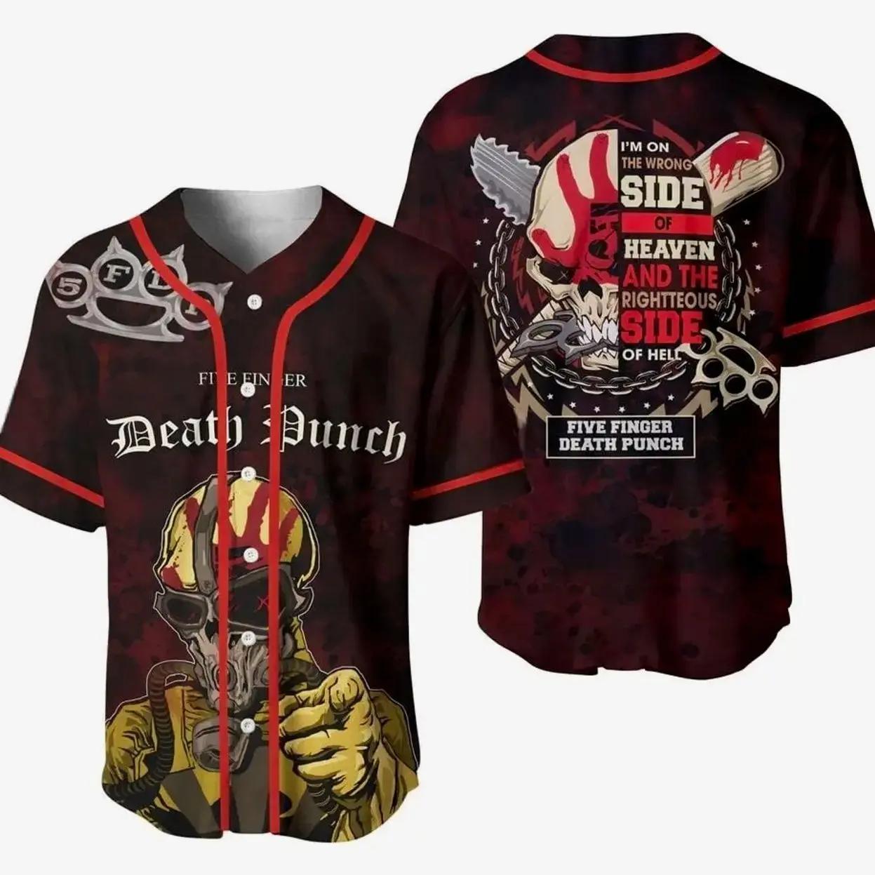 Personalized Death Punch 20 YEARS OF 5FDP Music Tour 2026 All Over Print Baseball Jersey