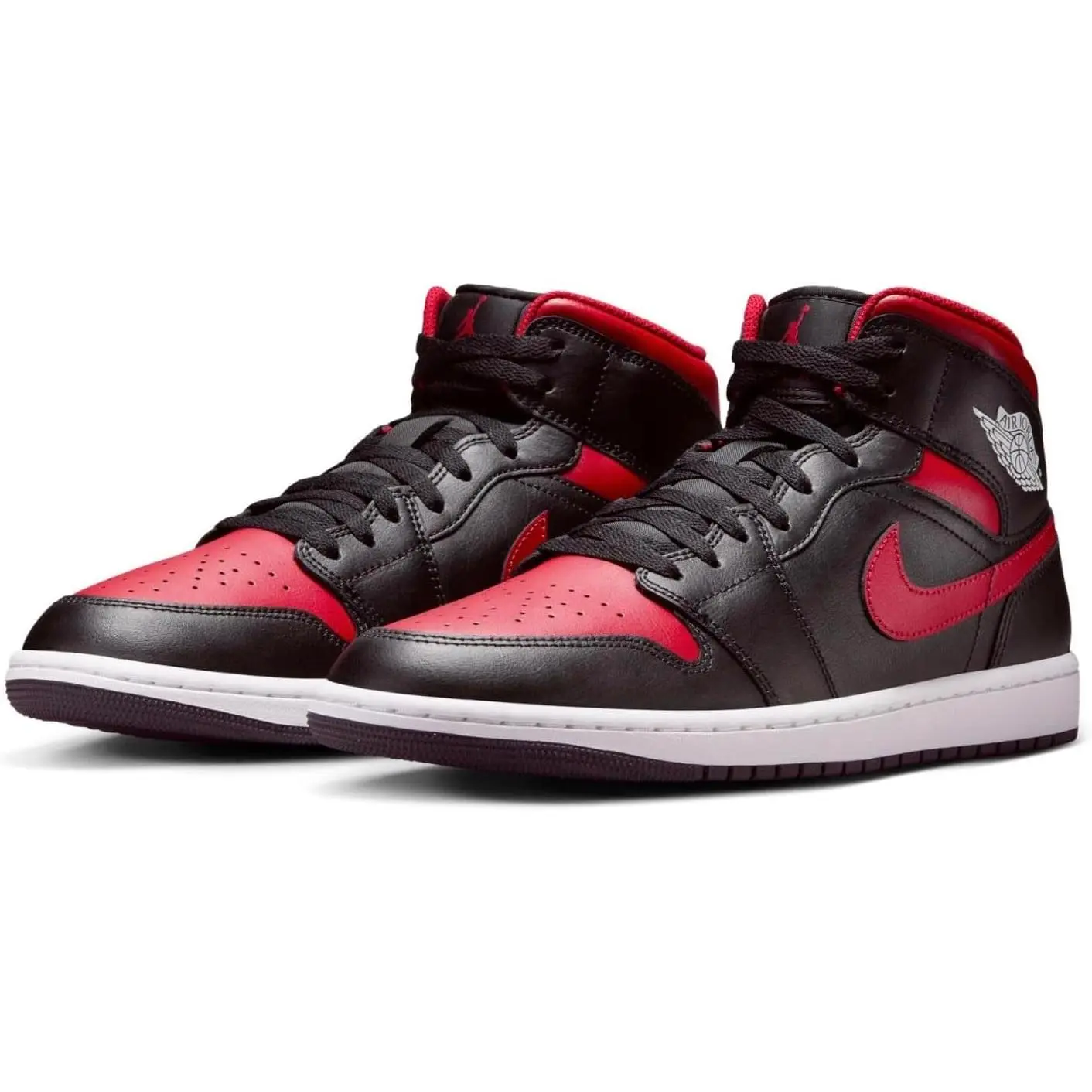 Men's Air Jordan 1 Mid Black / Varsity Red / Summit White Sneakers DQ8426 067