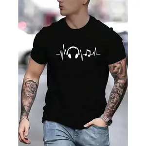 Manfinity Dauomo Men Headphone Print Tee Manfinity Dauomo Men Headphone Print Tee