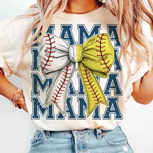 [Sale Up To 45%] Softball Baseball Mama Tshirt, Gameday Mama Tee, Team Spirit, Game Day, Baseball Softball Bow , Half Baseball Half Softball Coquette