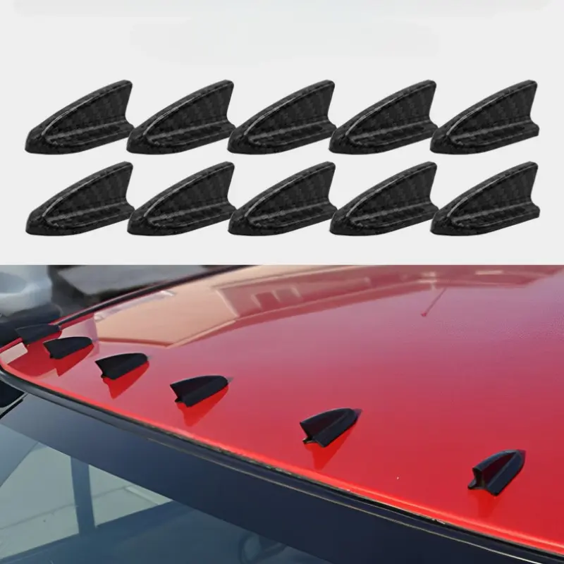 YASEENLIN 10pcs Universal Shark Fin Car Roof Antenna Toppers - ABS, Adhesive, Pointed Design for Vehicle Modification and Styling, Automotive Exterior Accessories | Sleek Antenna Design | Durable Antenna Topper