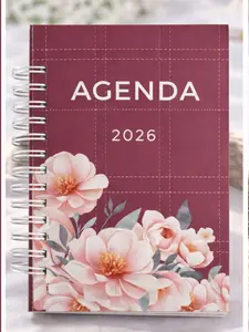 Agenda 2026 – Elegant Floral Planner with Wire-O Binding Custom Name Agenda for Daily Routine Notes Goals Appointments and Daily Planning