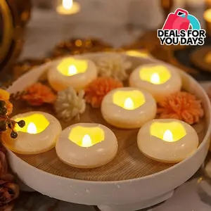 Floating Candles, Water-Activated 2.3" Flameless LED Candle, 200+ Hours Waterproof White Battery Operated Candle, Decorative Ambiance Lighting for Centerpieces, Cylinder Vases, Wedding Pool Table Decor, LED Light Accessories