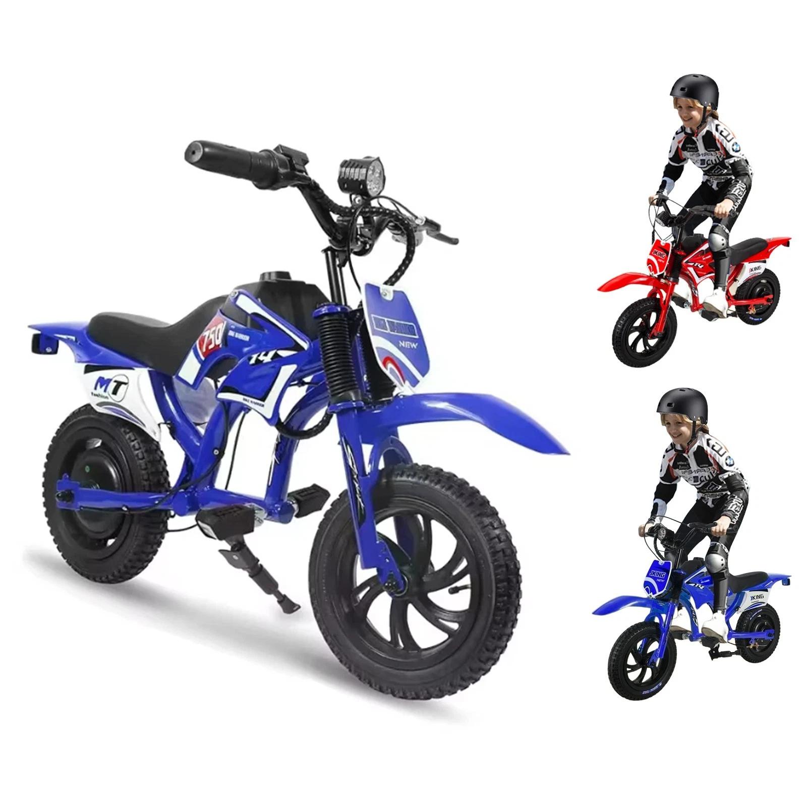 C6 Electric bike for Kids Ages 3-12, 200W Motor Up to 10 MPH, 7.5 Miles Long Range, Dual Disc Brakes & LCD Display, 25.2V 2600mAh Battery, 2-Hour Runtime, Sturdy Aluminum Steel Frame, Max Load 110 lbs, Unisex, Red/Blue