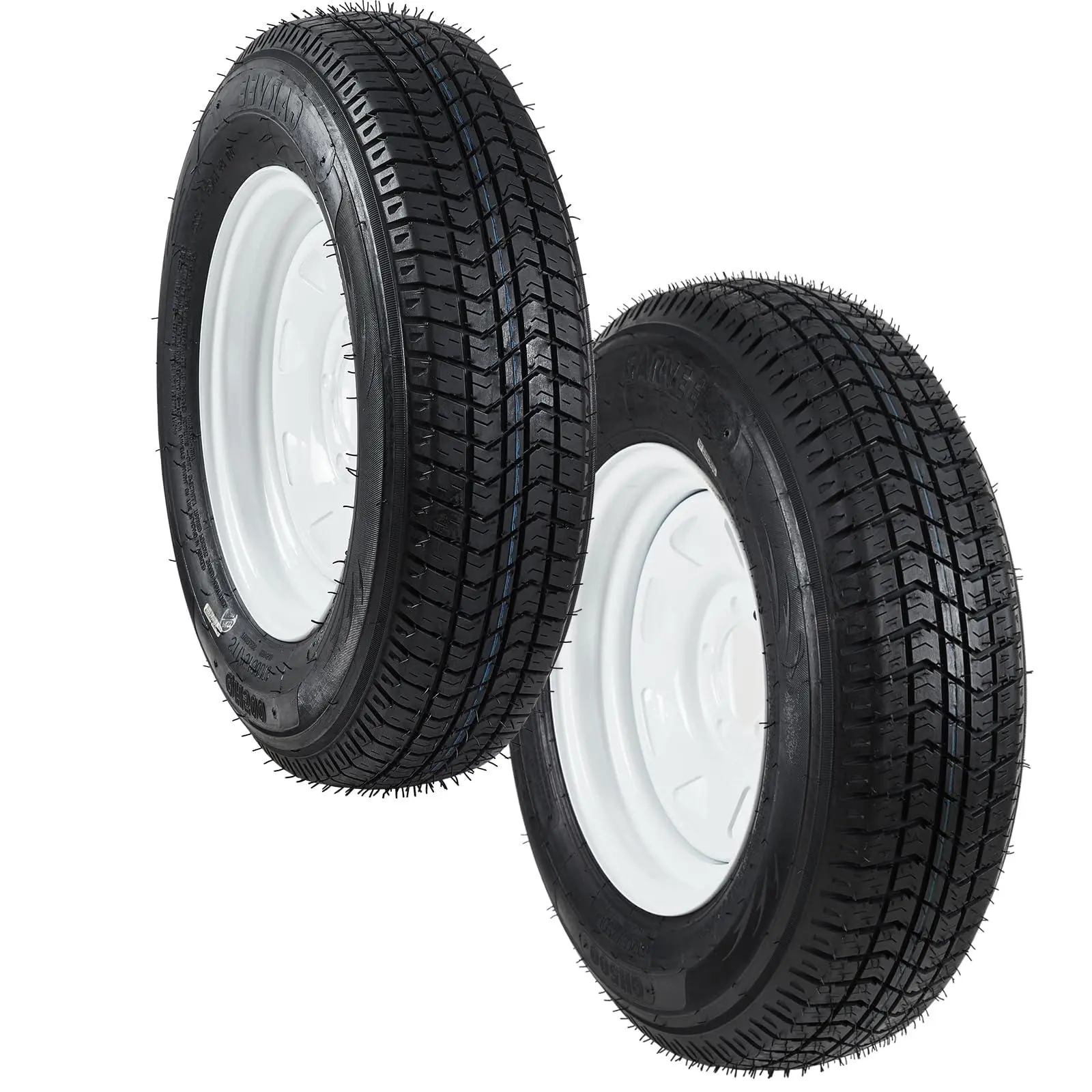 GAOMON 2-Pack Trailer Tires On Rim ST175/80D13 175/80/13 175/80-13, Load Range C, 6PR, 5 Lug 13 In. White Spoke Wheel, 5 On 4.5" Durable Trailer Tire Travel/Camper/Utility/Boat, Set of 2