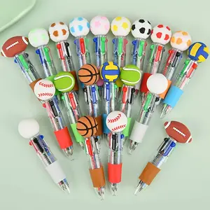5/15/30pcs Sports Theme Ballpoint Pens, Football Basketball Rugby Design, Perfect Gift for Sport Fans & Enthusiasts, Soccer Stationery Set