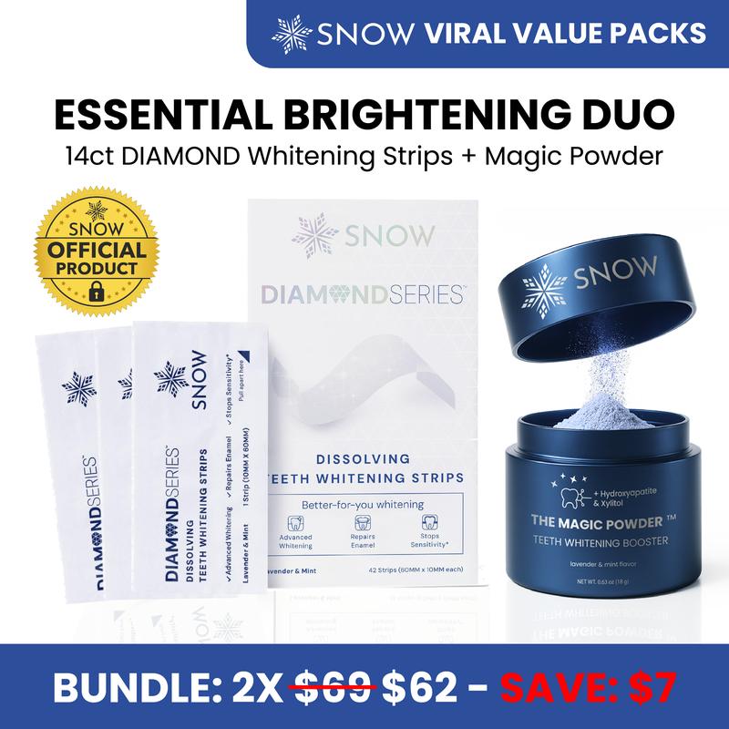 SNOW Magic Powder + 14ct Diamond Dissolving Strips | Adds Whitening ...