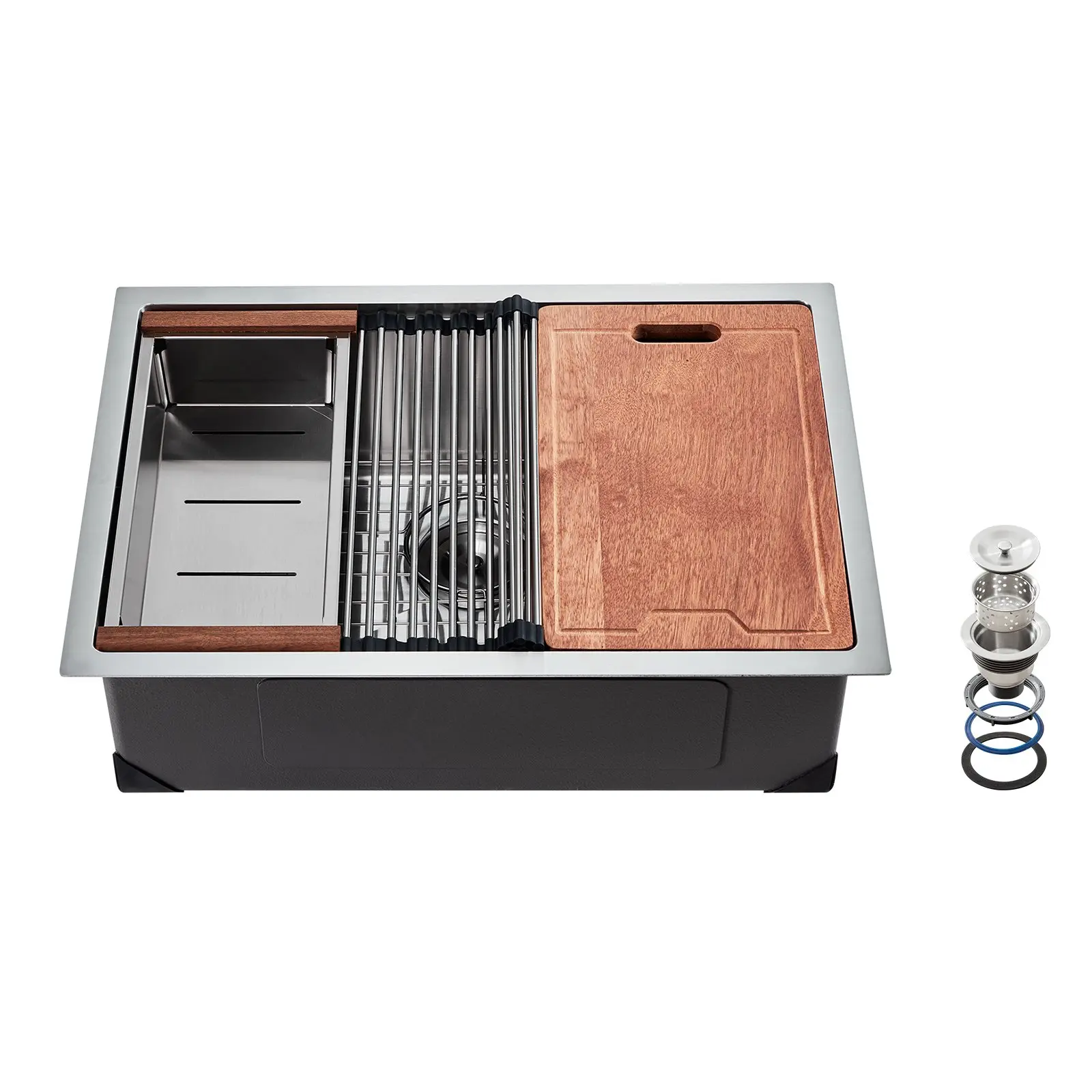 【Summerfinds】30" Kitchen Sink Undermount Single Bowl Drop-In Basin Stainless Steel Bar 【Summerfinds】30" Kitchen Sink Undermount Single Bowl Drop-In Basin Stainless Steel Bar