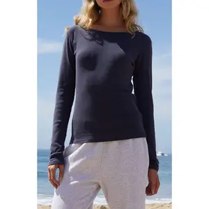 John Galt Women's Blue Leah Long Sleeve Top