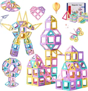 Christmas gift for kids Magnetic Tiles Toys, Kids Building Blocks Set, 3D Magnet Tile Girls Boys STEM Toy Learning Educational Christmas