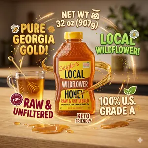 Zeigler's Wildflower Honey, 32 Oz – 100% Natural, Raw & Unfiltered, Georgia Grown Certified – Pure Southern Honey – Great for Tea, Baking, Yogurt, Toast