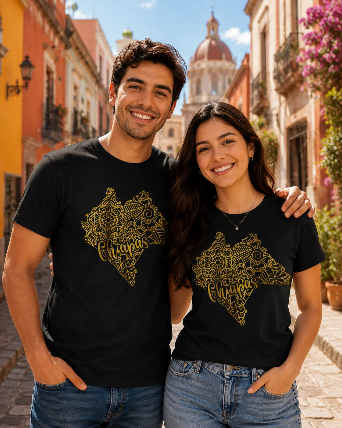 Chiapas Mexico Floral Mandala T-Shirt, Mexican Heritage Graphic Tee, Playera de Orgullo Chiapaneco