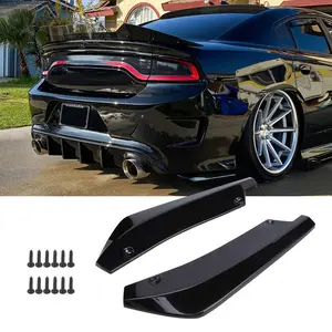 Rear Bumper Diffuser Splitter Spats Lips for Dodge Charger 2006-24 Glossy Black