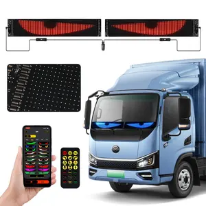 Flexible Foldable LED Matrix Pixel Panels for Trucks, Bluetooth-compatible Control Ultra Bright Customizable Lights for USB Cigarette Lighter Display