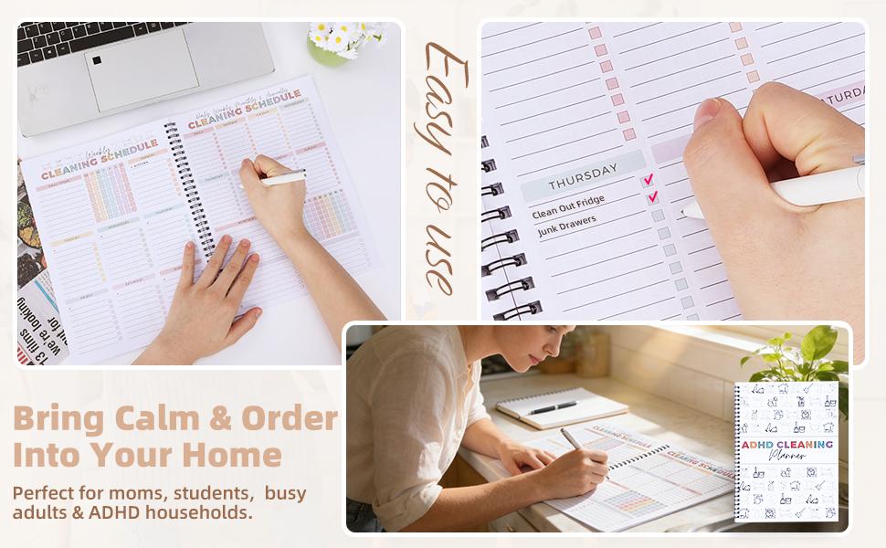 Home Cleaning Guide，Cleaning Hacks Checklist，Easy Home Cleaning Organizer，Chore Chart for Family，Ultimate Spring Cleaning Checklist for Whole House，Useful New Home Gift，Housewarming Gift