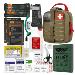 Advanced Trauma Kit, CAT GEN-7 Tourniquet, TCCC Compliant, Mil-Spec Nylon Laser Cut Pouch with 36" Splint, Military Combat Tactical IFAK for Emergency Bleeding Control
