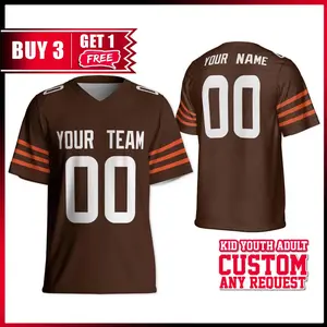 Personalize Football Team Vintage Awesome CB Style Brown Jersey, Unisex Football Jersey, Team Name Jersey, Brown Football Jersey Gift Friend
