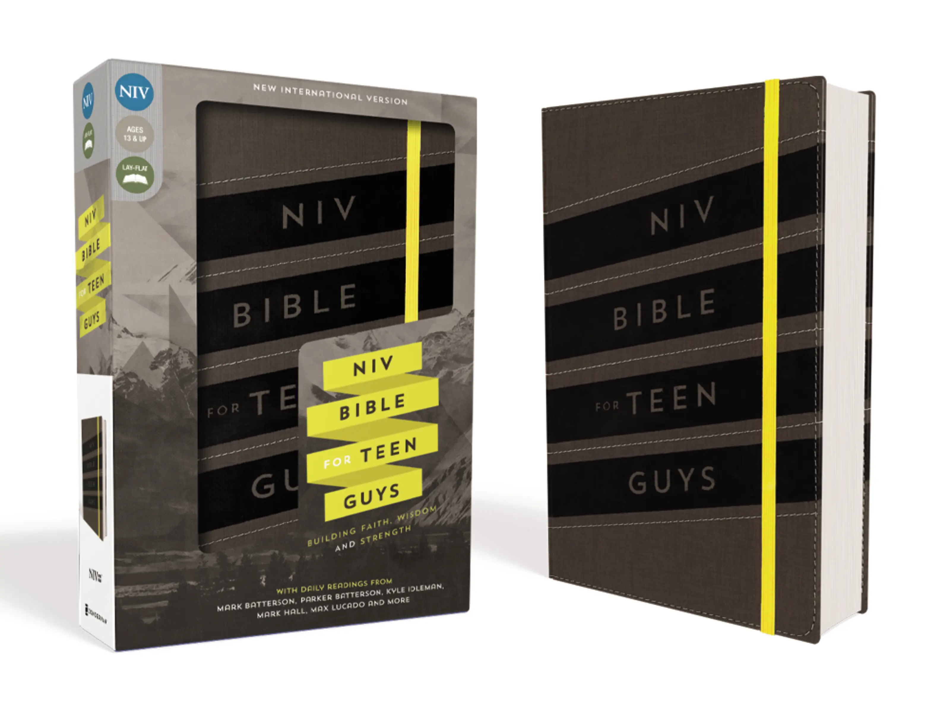 NIV, Bible for Teen Guys, Leathersoft, Charcoal, Elastic Closure: Building Faith, Wisdom and Strength by Zondervan [Leatherbound Book]