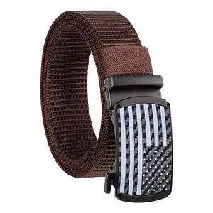 Men's Work Belt—Made of stretchy nylon, with a buckle closure, adjustable, and comfortable. Suitable for business, casual wear, outdoor activities, and tactical styles. Features a U.S. flag design. Perfect for everyday use.