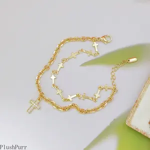 2026 Layered Cross Bracelet—Exuding a chic, high-end aesthetic, this versatile piece is easy to style and perfect for everyday wear, making it an ideal gift for Mother's Day and various other occasions.