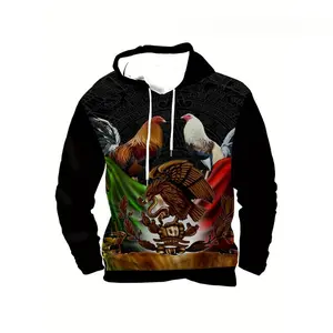 womens Men's Casual Hoodie with 3D Rooster Graphic,Regular Fit with Slight Stretch, All Over Print Hooded Shirt for Spring/Summer