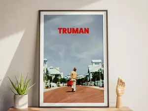 The Truman Show Movie Poster, Vintage Retro Film Print, Jim Carrey Wall Art, Classic Cinema Poster, Home Decor Gift for Movie Lovers