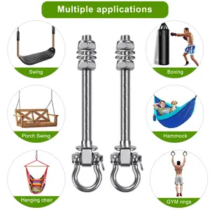2-pack 5-inch swivel bow ring featuring smooth bearing rotation. Designed for garage organization, home gym setups, outdoor gear, and DIY projects. Durable metal construction helps provide stable and reliable daily use