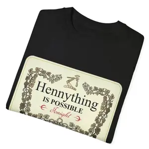 Adult & Youth Hennything is possible funny alcoholic Hennything is Possible Shirt, Unisex T-shirt Hennessy Men Women, Vintage Graphic Tee Casual WUJ 5SA 9SG