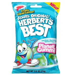 Herbert’s Best Planet Gummi With Liquid Center Fruit Flavor Chewy Juicy Snack Candy Soft Bites Sweet Bonbon Sugar