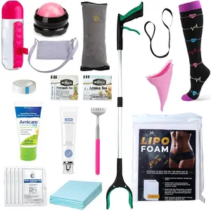 Tummy Tuck Recovery Kit by JDCare USA – 32 Pieces Essential Supplies for Post-Surgery Abdominoplasty, Mommy Makeover & C-Section Care with Underpads, ABD Pads, Lipo Foam, Medical Tape, Female Urinal