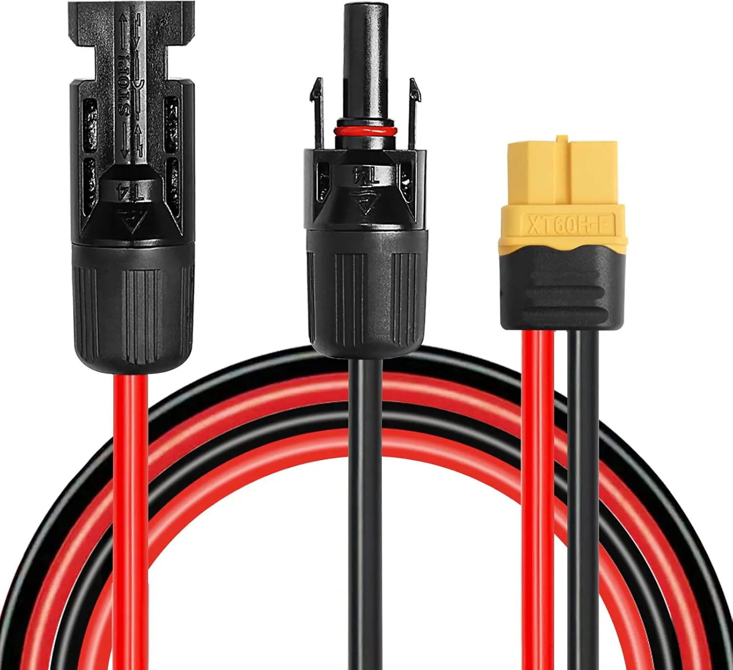 Solar to XT60 Charge Extension Cable 3FT 12AWG XT60 Solar Cable for Portable Power Station Battery Pack