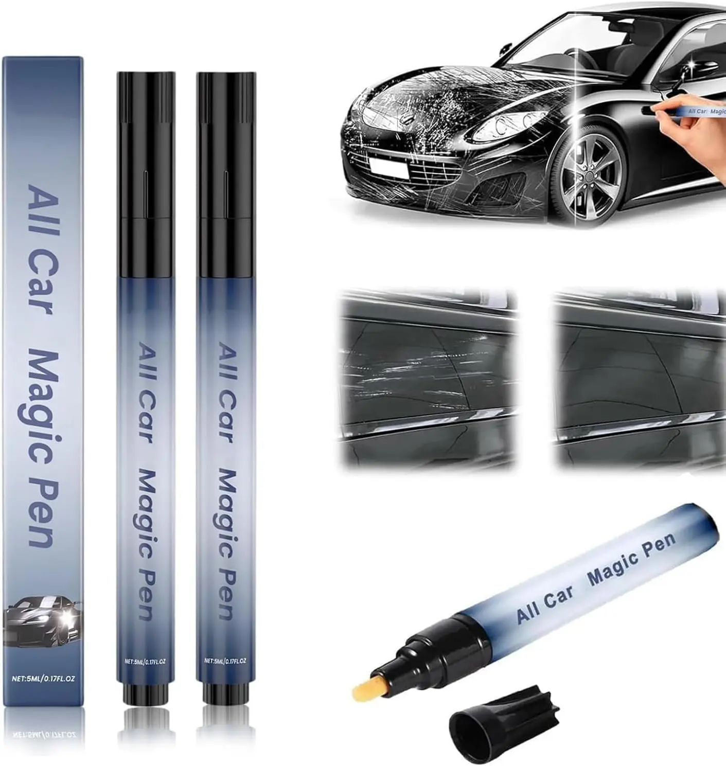 All Cars Magic Pen,Car Scratch Remover, Magic Car Scratch Removal Pen, Efficient and Durable, Suitable for All Types of Scratch