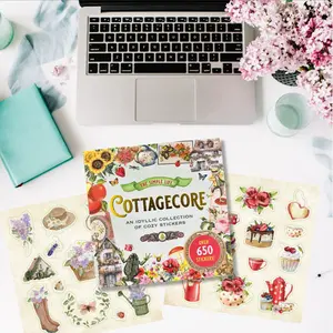 Cottagecore Sticker Book | Idyllic Collectin of Cozy Stickers | Over 650 Stickers