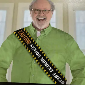 Caution Senior Moment Ahead Sash for Birthday or Any Occasion Fun Party Accessory