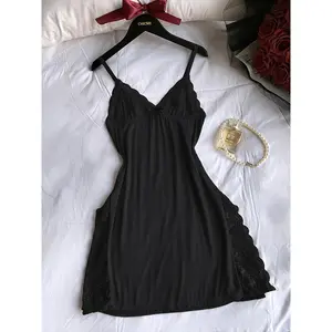 Skirt side home pajamas lace pajamas solid color panel multi-color split lace women's lace sexy