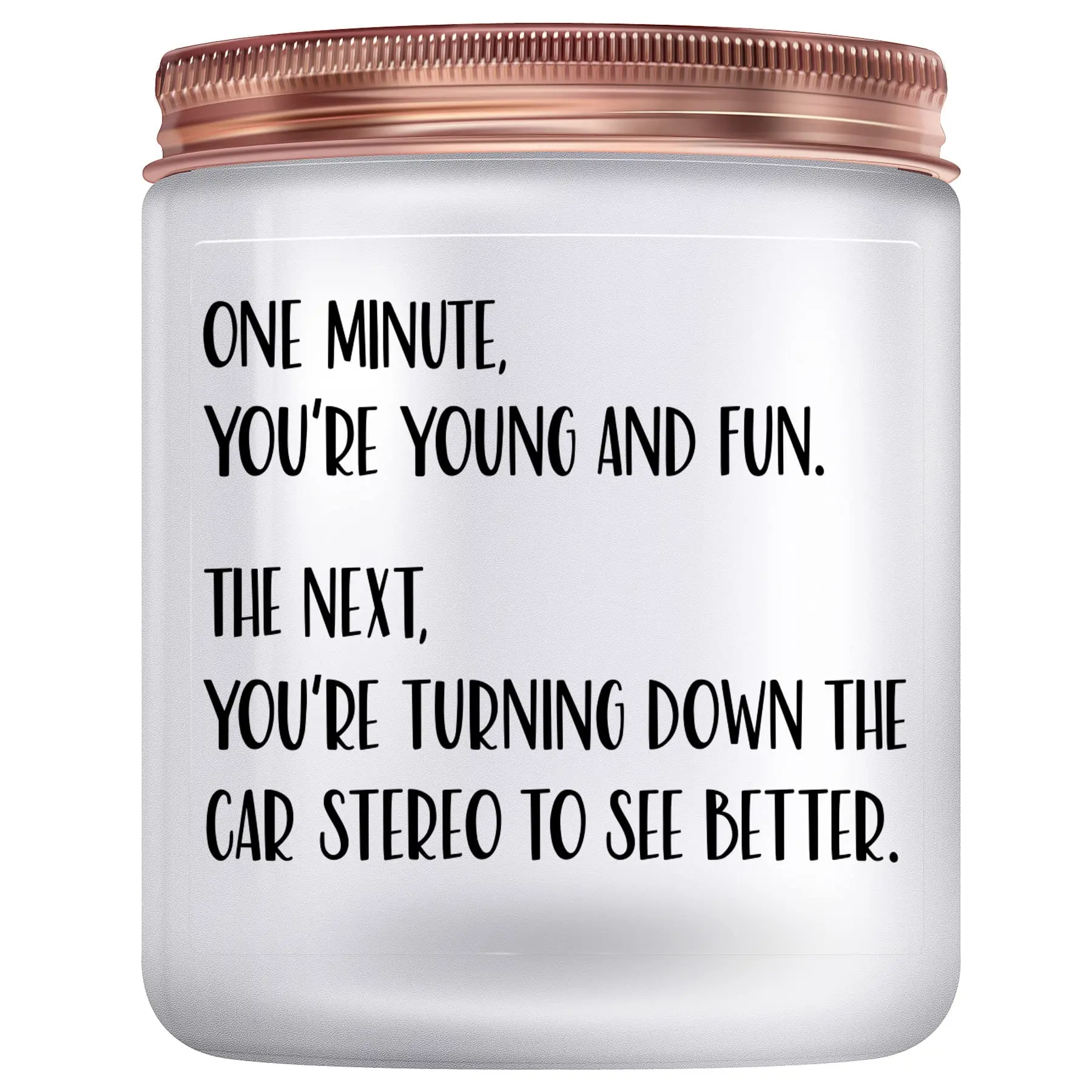 Scented Lemongrass Jar Candle - Casual Round Home Decor, Aromatherapy Wax Candle, Christmas Stocking Stuffer with Letter, Durable 40-70th Birthday Gift for Women Best Friend, Universal