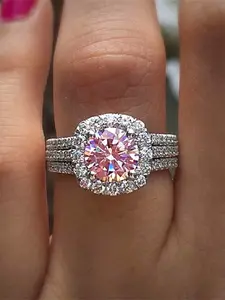 1 PC Fashion Cubic Zirconia Gemstone Ring For Women For Valentine's Day Gift Wedding Anniversary Party Jewelry