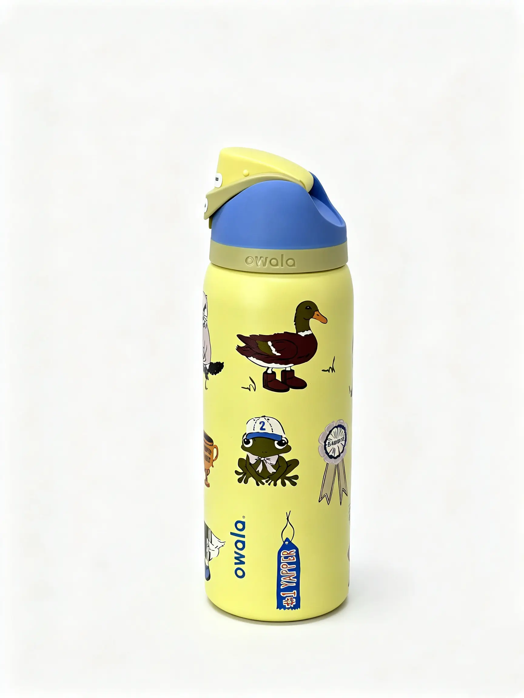 Owala 32oz cute animal pattern kids'  bottle - insulated kids'  bottle, with straw and handle, leak-proof and durable | perfect for school, sports, lunch, travel, and camping outdoorfun freesip vacuum water strawberry shortcake motivational