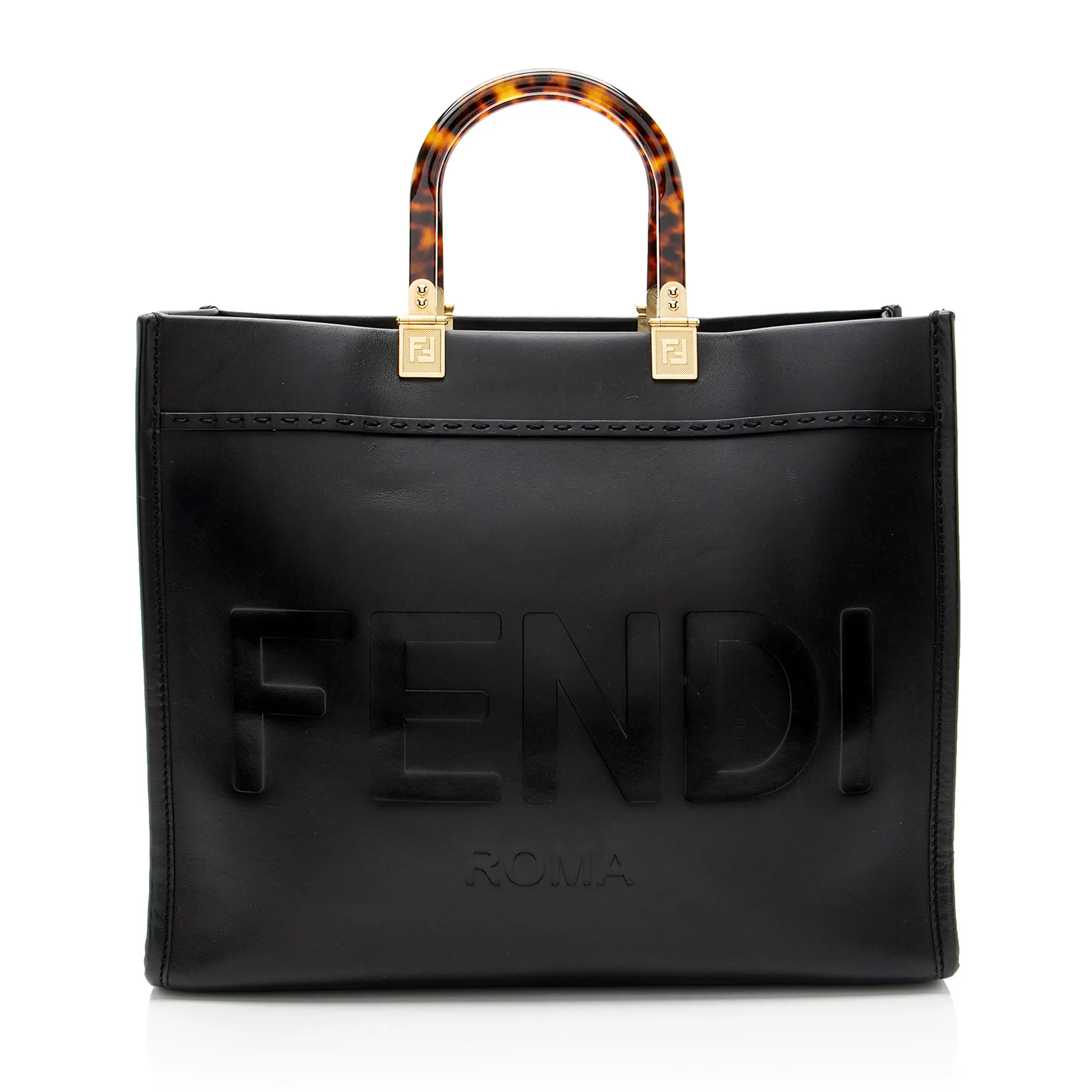 Pre-owned FENDI Leather Tote Bags Sunshine Medium Shopper Tote