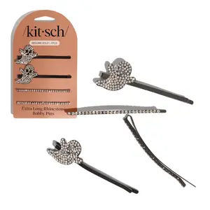 Kitsch Ghost XL Metal Rhinestone Bobby Pins