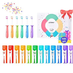 [12 pcs gift box] Children's soft-bristled toothbrush, Twelve Festival Month Toothbrush, soft and slender bristles, gum-protecting toothbrush, non-slip brush handle.