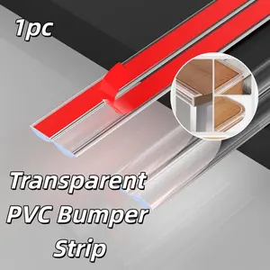 Width 2Cm Transparent PVC Bumper Strip, Transparent Furniture Edges Table Edges Wall Corner Protector Pre-Pasted Strong Adhesive Self-Adhesive Thickened Edges Strip Anti-Collision Corner Protector