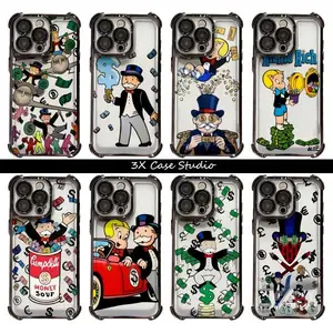 Cartoon Dollar Money Monopolys  Phone Case For iPhone 17 16 15 14 13 12 Pro Max Plus Anti Fall Birthday And Holiday Gifts Case Cover