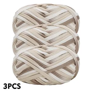 3-Piece Set Gradient Dye Polyester Yarn Thread, Ideal for Crochet Bags Baskets Cushions Christmas Gifts DIY Crafts