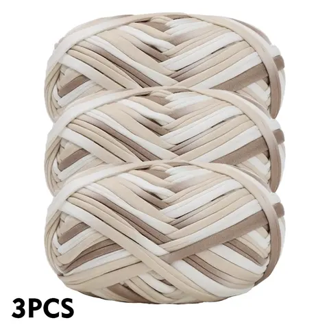 3-Piece Set Gradient Dye Polyester Yarn Thread, Ideal for Crochet Bags Baskets Cushions Christmas Gifts DIY Crafts, Crocheting Supplies