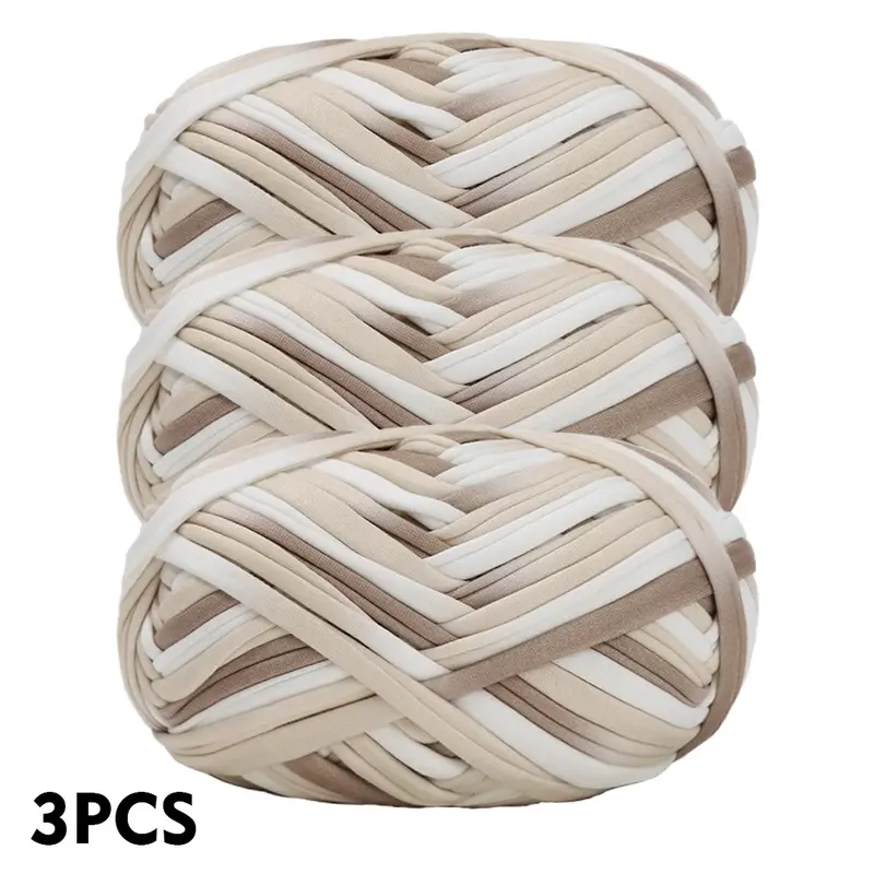 3-Piece Set Gradient Dye Polyester Yarn Thread, Ideal for Crochet Bags Baskets Cushions Christmas Gifts DIY Crafts, Crocheting Supplies